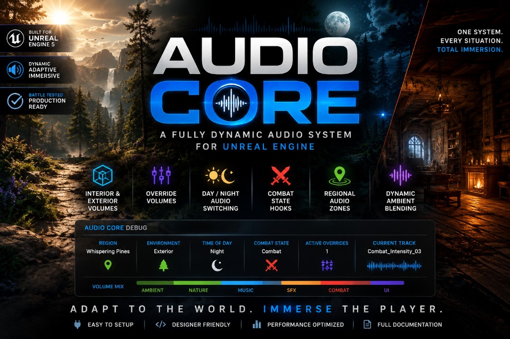 AudioCore — Fully Dynamic Audio System for Unreal Engine