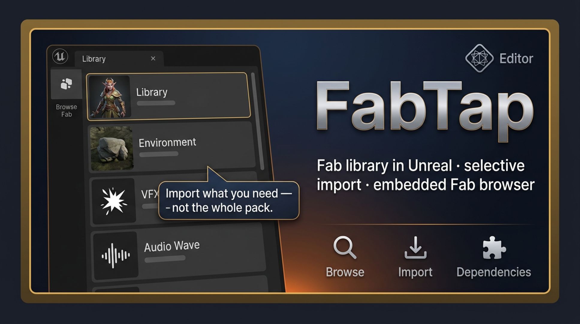 FabTap — browse your Fab library in-editor